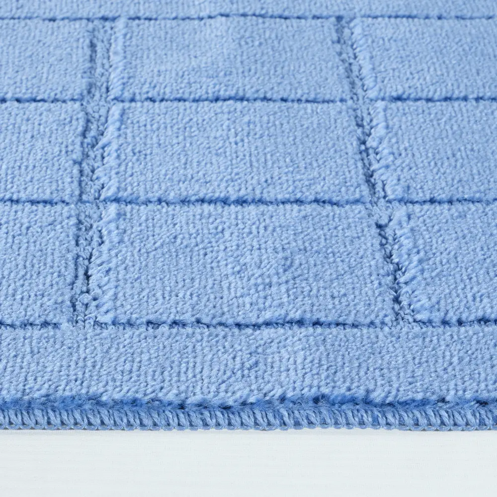 Noelle 2-Piece Machine Washable Non-Slip Blue Bathroom Rug Set - Image 5