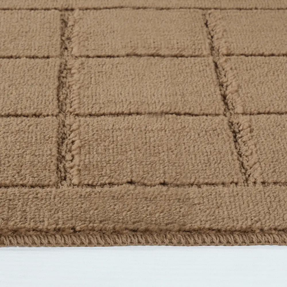 Noelle 2-Piece Machine Washable Non-Slip Brown Bathroom Rug Set - Image 5