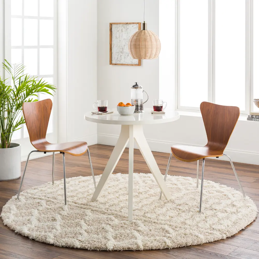 Nour Shaggy Geometric Plush Pile Cream Beige Rug - Image 5