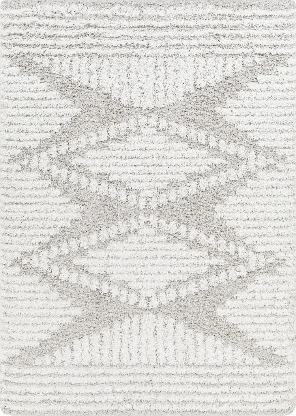Nuria Shaggy Modern Plush Pile Light Grey Rug - Image 4