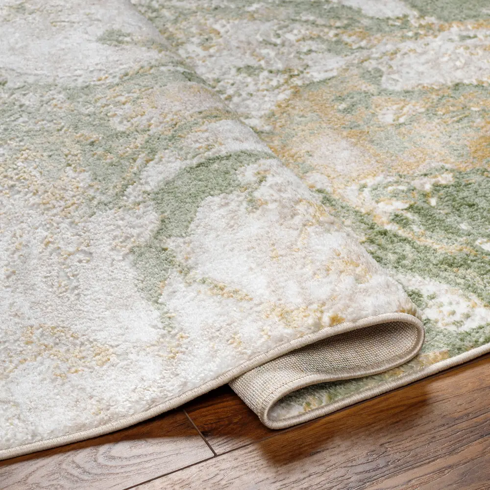 Octavia Abstract Modern Marble Moss Green Rug - Image 7