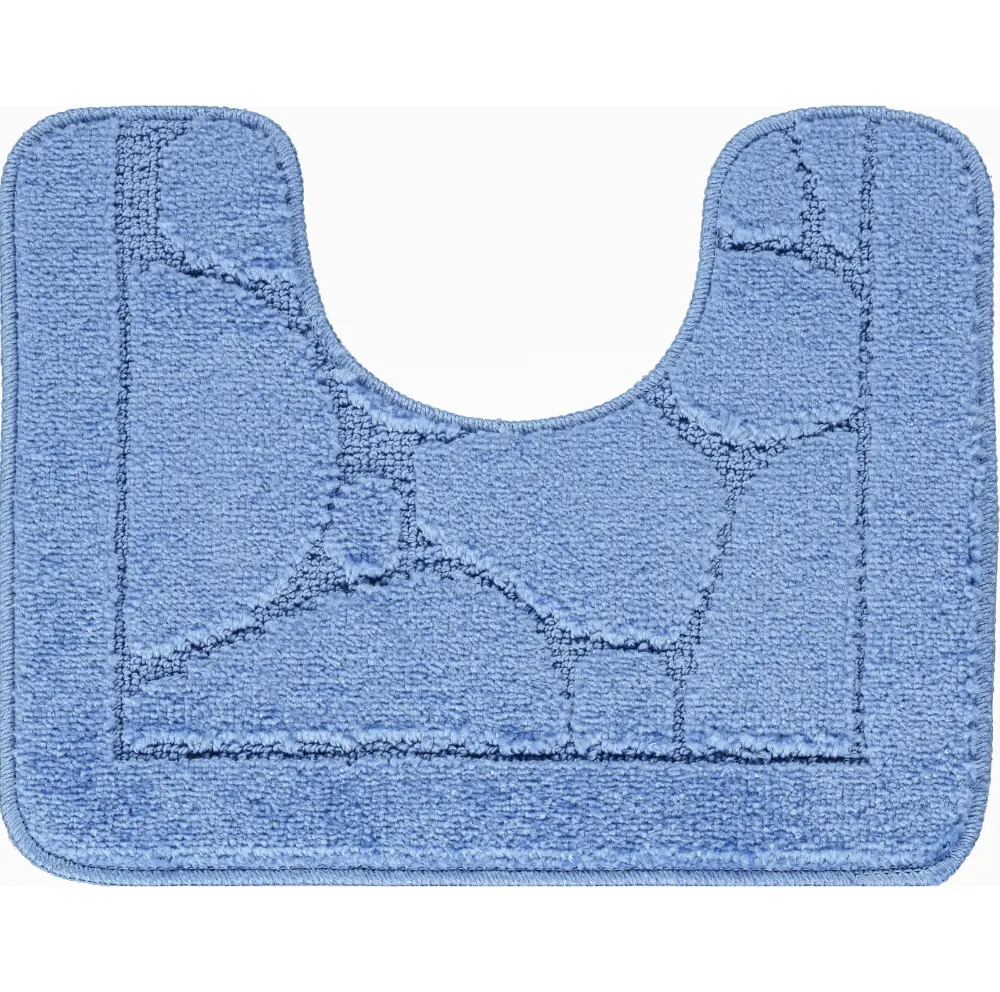 Olive 2-Piece Machine Washable Non-Slip Blue Bathroom Rug Set - Image 4