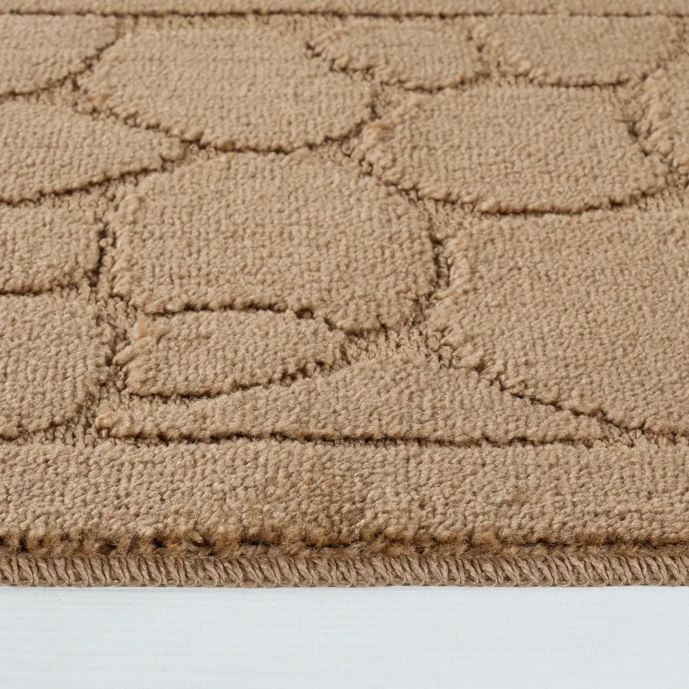 Olive 2-Piece Machine Washable Non-Slip Brown Bathroom Rug Set - Image 4