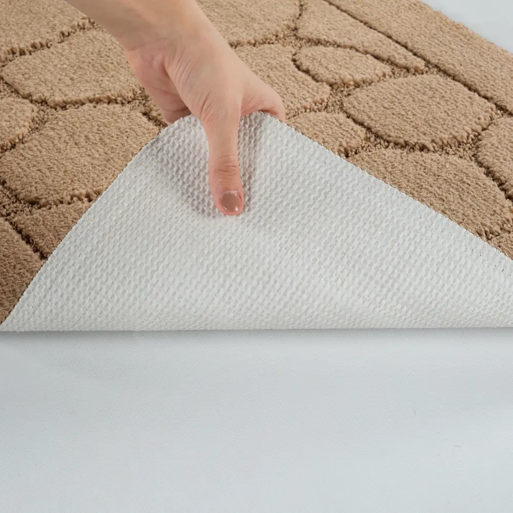 Olive 2-Piece Machine Washable Non-Slip Brown Bathroom Rug Set - Image 6