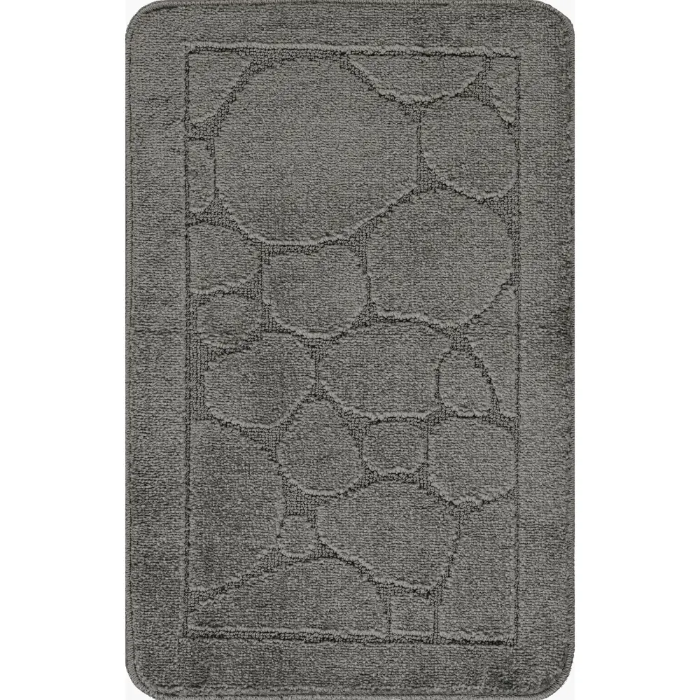 Olive 2-Piece Machine Washable Non-Slip Dark Grey Bathroom Rug Set - Image 3
