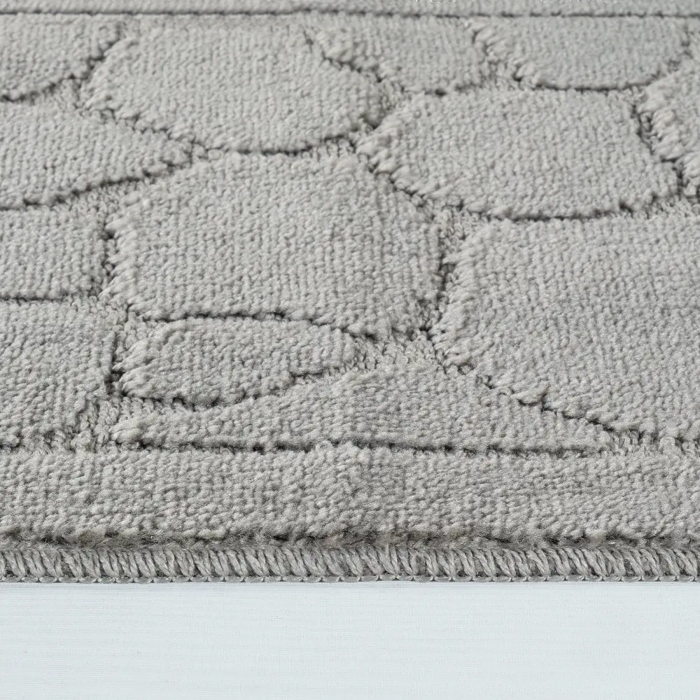 Olive 2-Piece Machine Washable Non-Slip Light Grey Bathroom Rug Set - Image 9