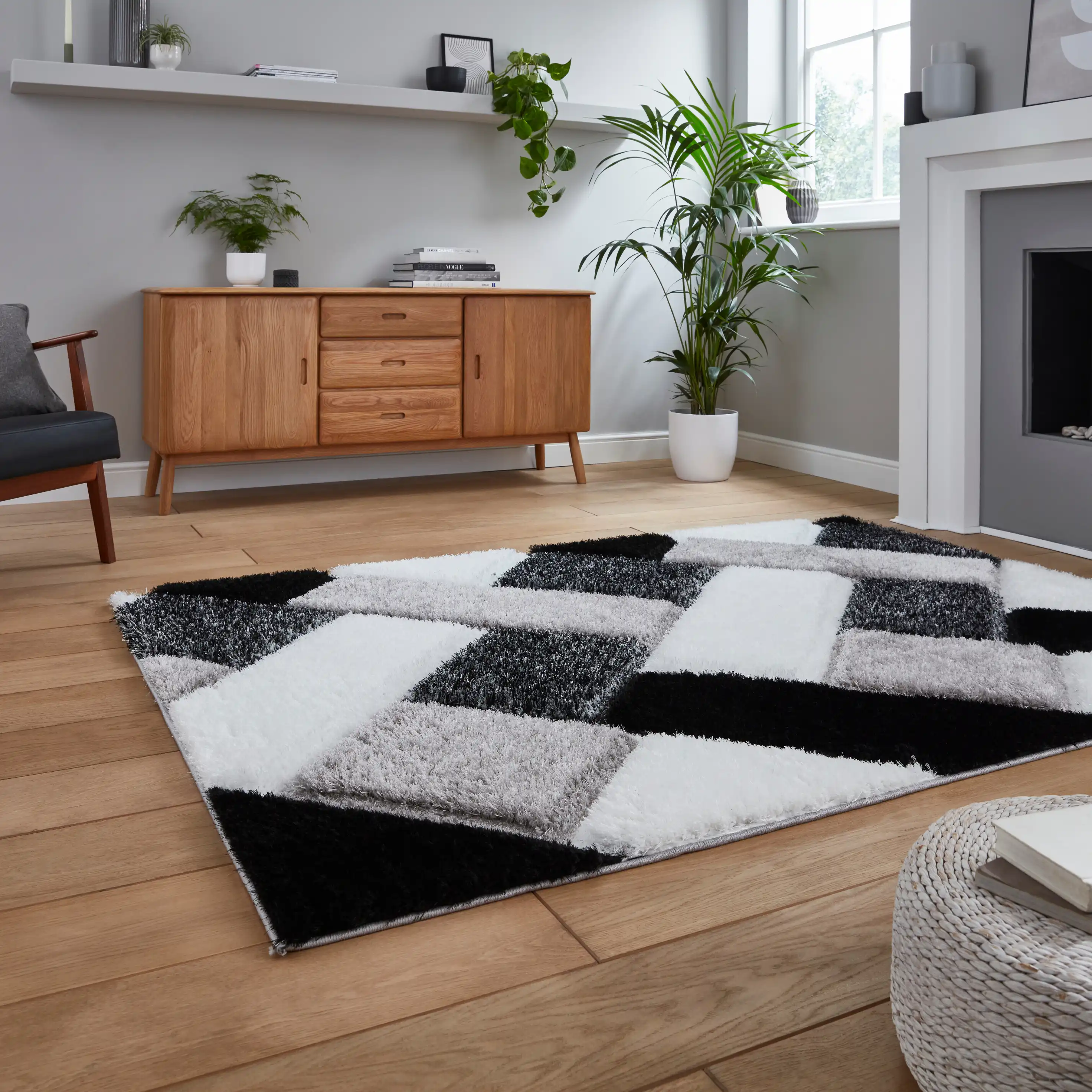 Olympia 2239 Black White Rug - Image 4