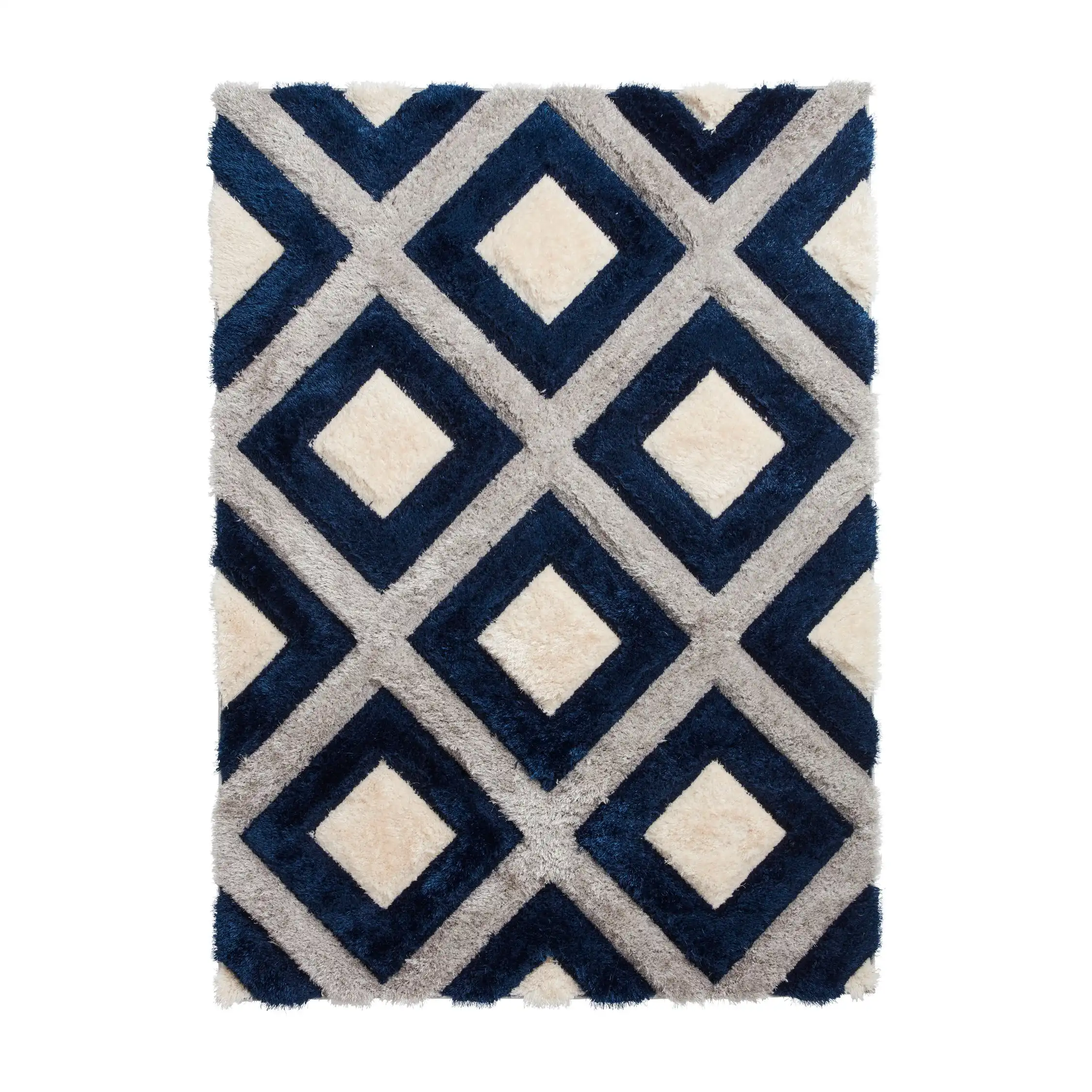 Olympia GR224 Grey Navy Rug - Image 2