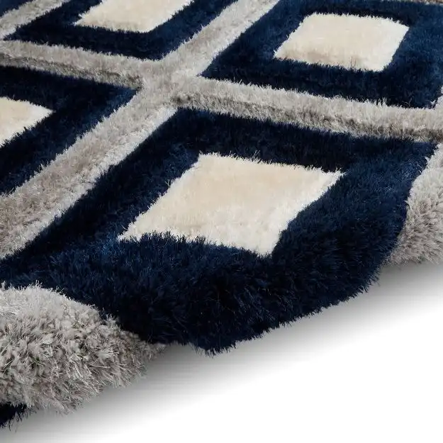 Olympia GR224 Grey Navy Rug - Image 4