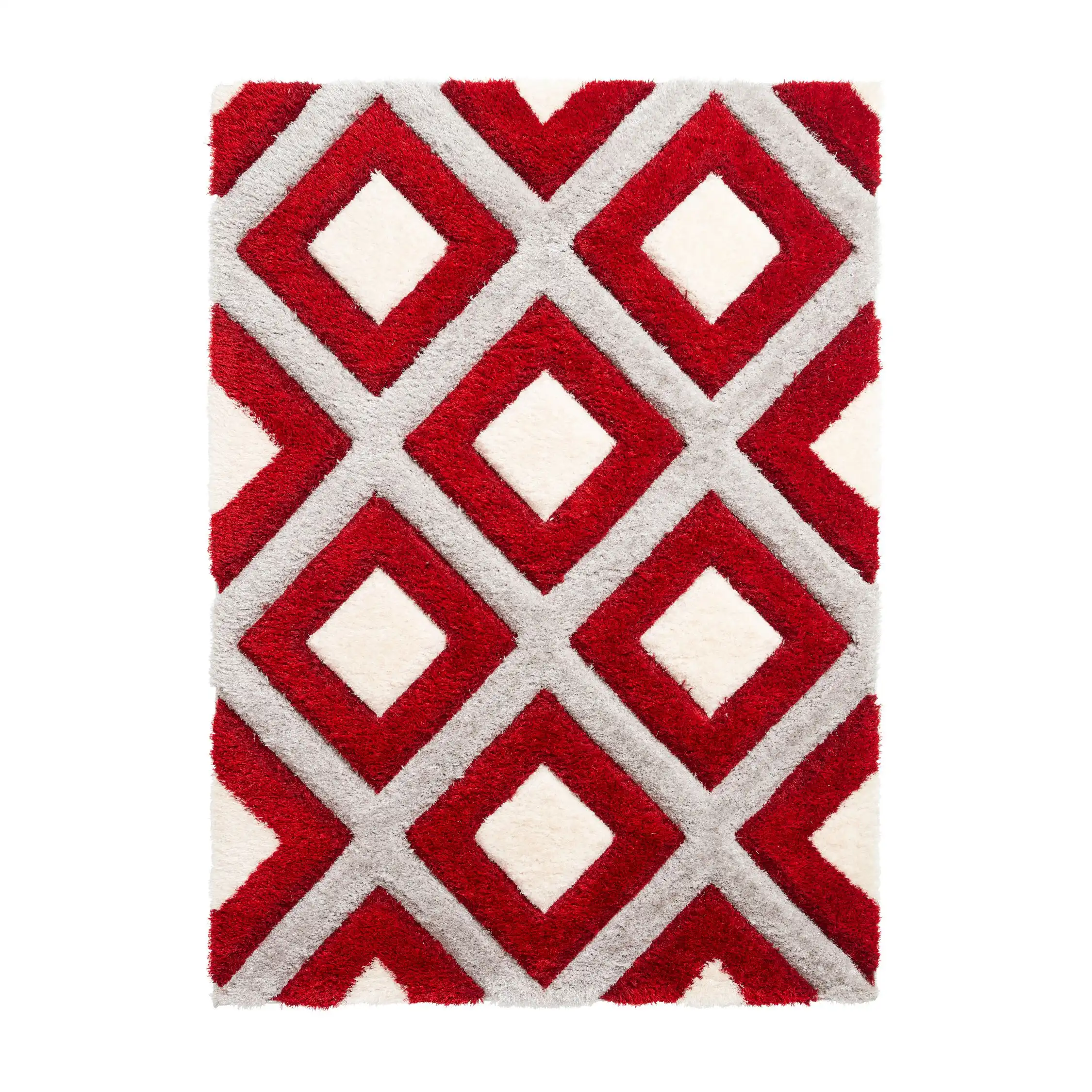 Olympia GR224 Grey Red Rug - Image 2