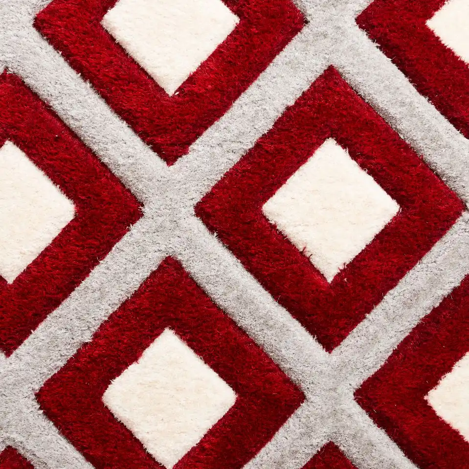 Olympia GR224 Grey Red Rug - Image 3