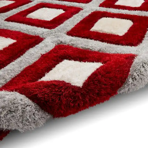Olympia GR224 Grey Red Rug - Image 4