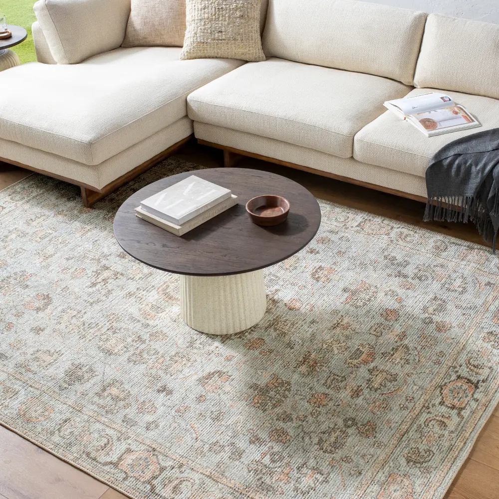 Olympic Our Pnw Home X Livabliss Vintage Oriental Boho Grey/Tan Rug - Image 2