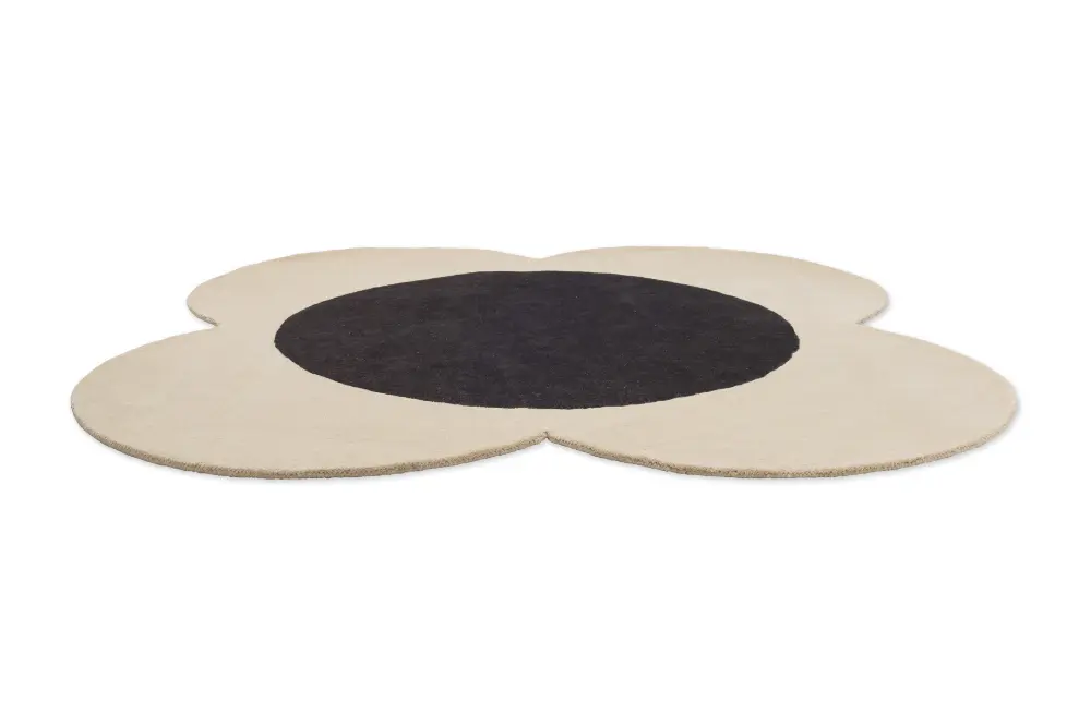 Orla Kiely Flower Spot Ecru/Black 158409 Rug - Image 4