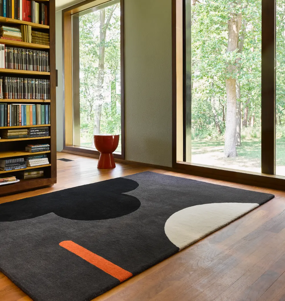 Orla Kiely Geo Flower Graphite 060605 Rug