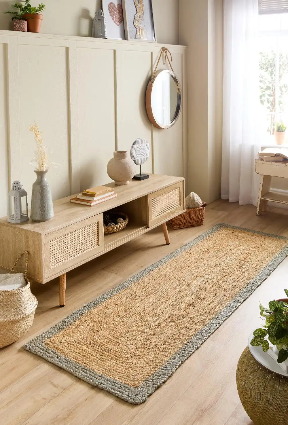 Origins Jute Natural Border Sage Green Rug - Image 2