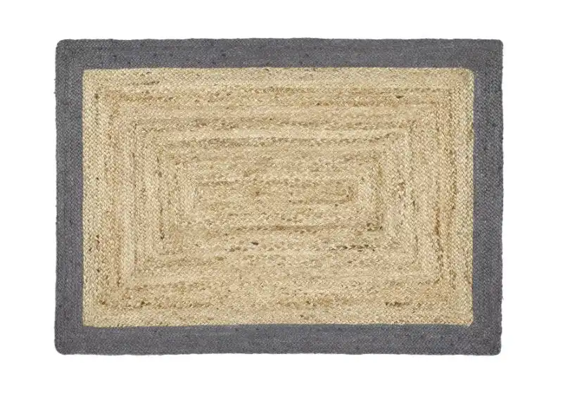 Origins Jute Jute Border Grey Rug