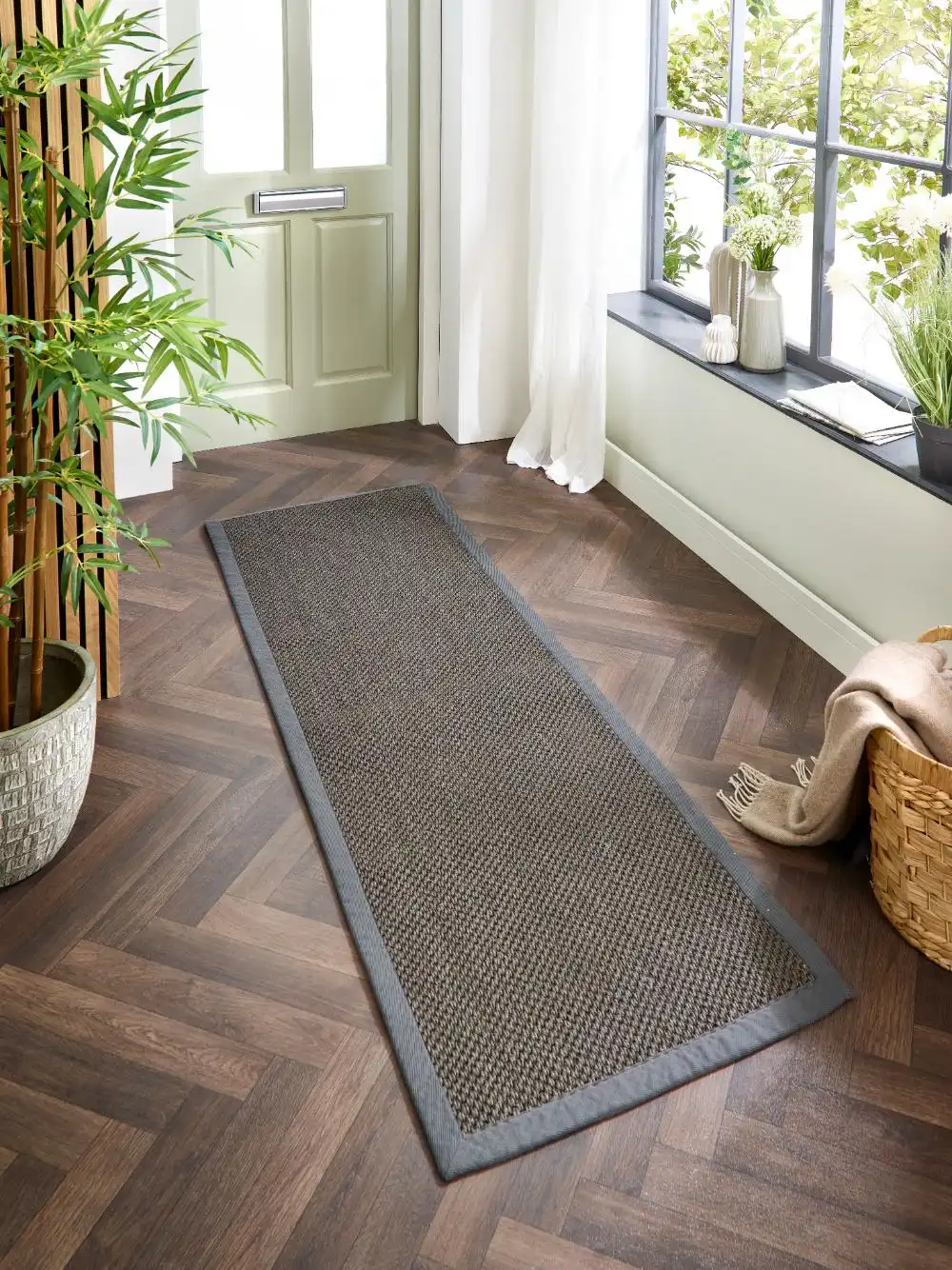 Origins Sisal Dark Grey with Grey Border Rug - Image 2