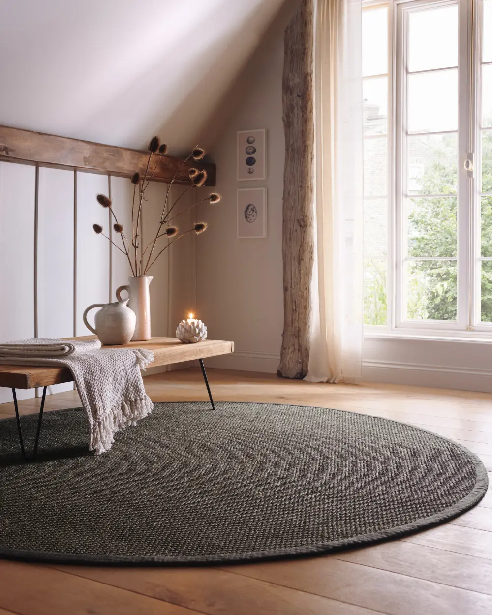 Origins Sisal Dark Grey with Grey Border Rug - Image 3