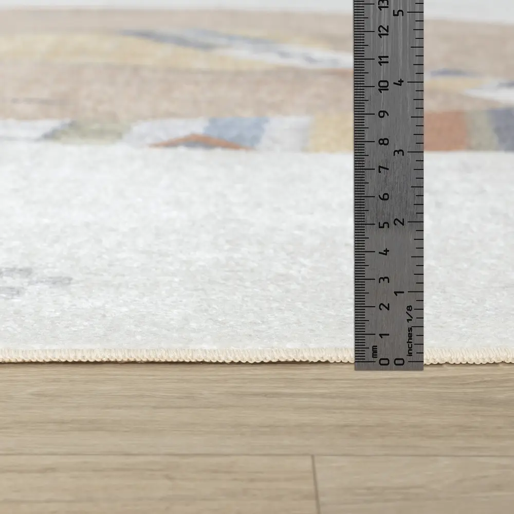 Oursigene Kids Machine Washable Beige/Brown Bedroom Rug - Image 14