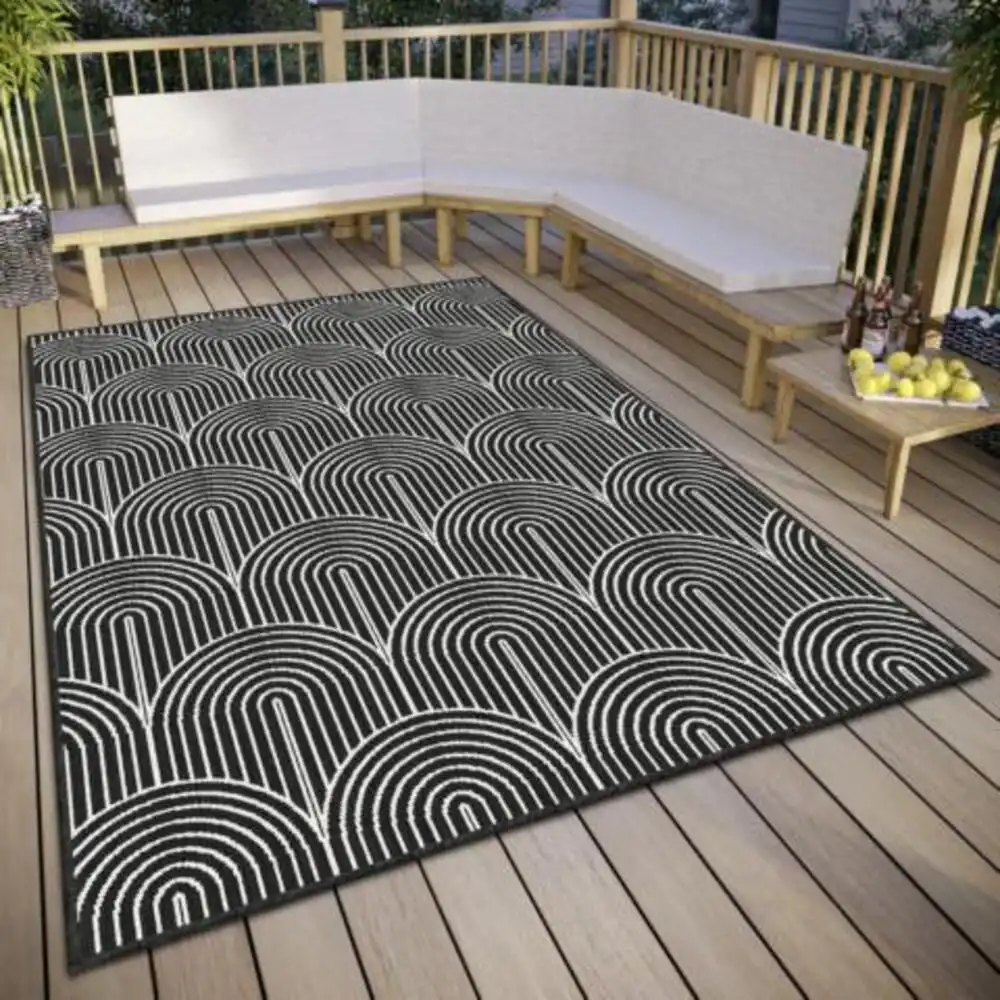 Pangli Reversible Indoor Outdoor 105852 Black Rug