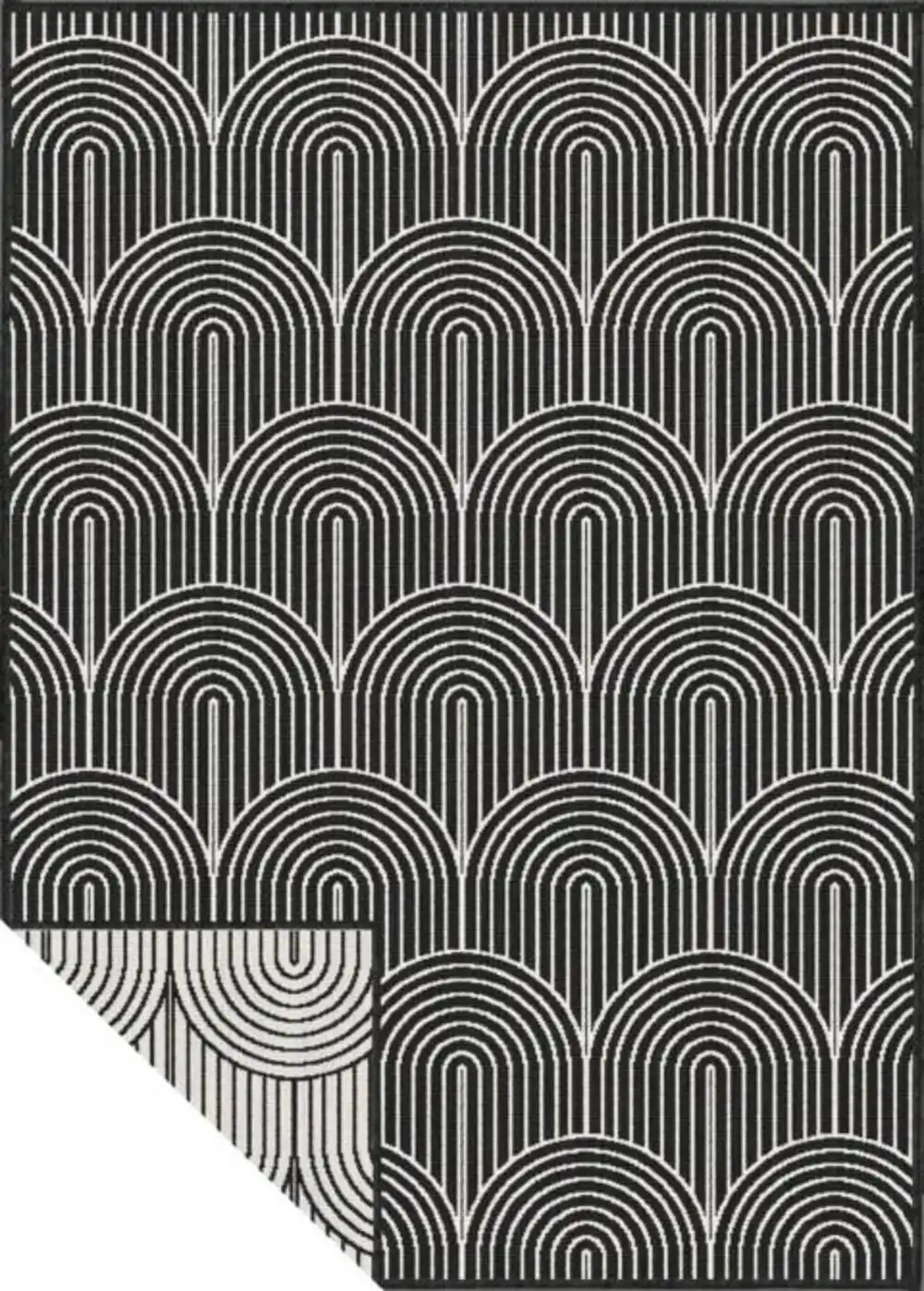 Pangli Reversible Indoor Outdoor 105852 Black Rug - Image 5