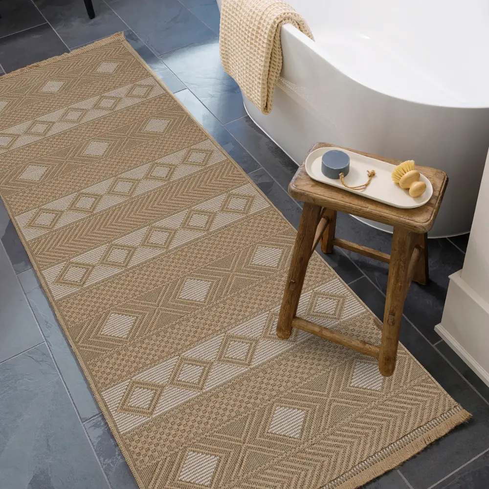 Parita Cottage Tan/Cream Machine Washable Jute Rug - Image 3