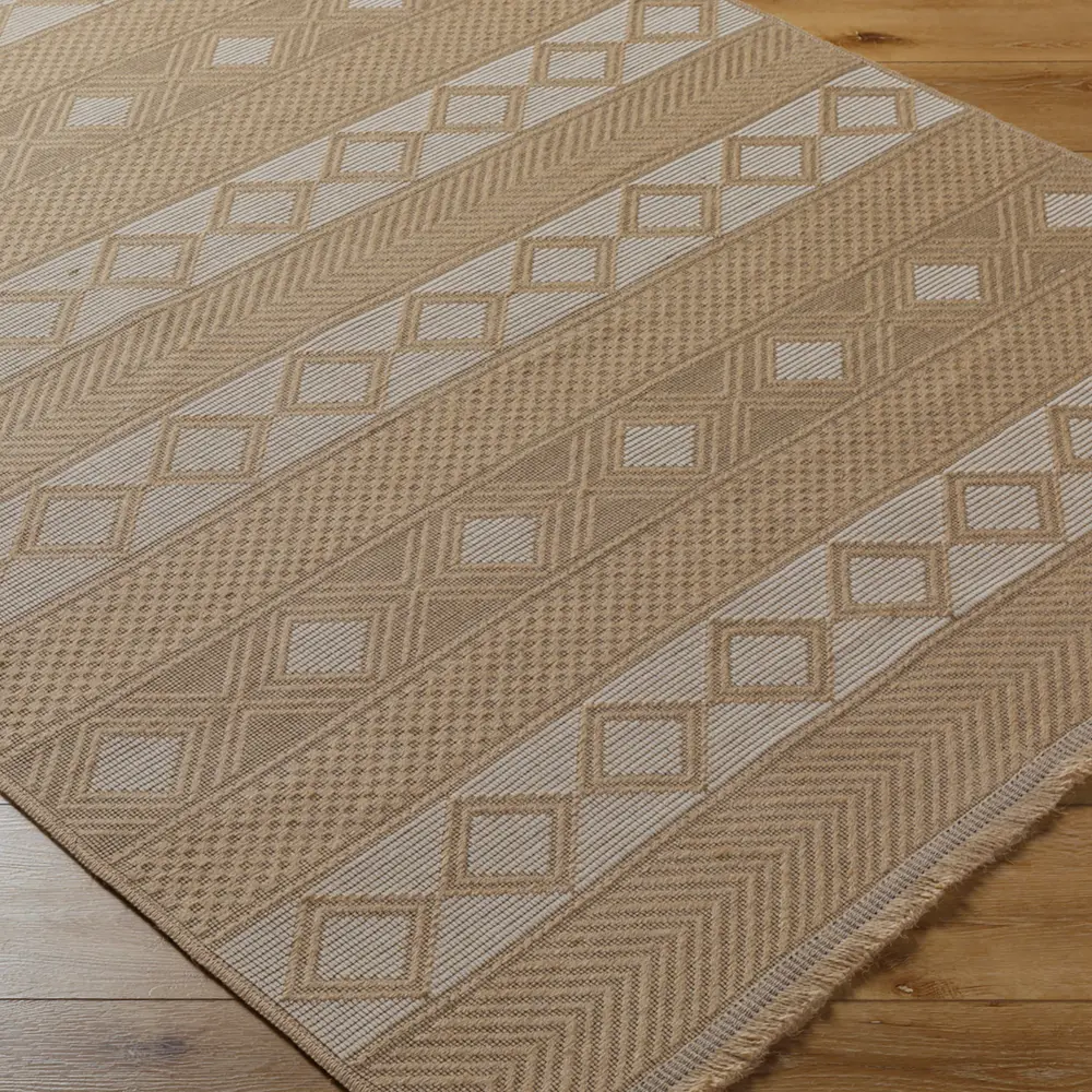 Parita Cottage Tan/Cream Machine Washable Jute Rug - Image 6