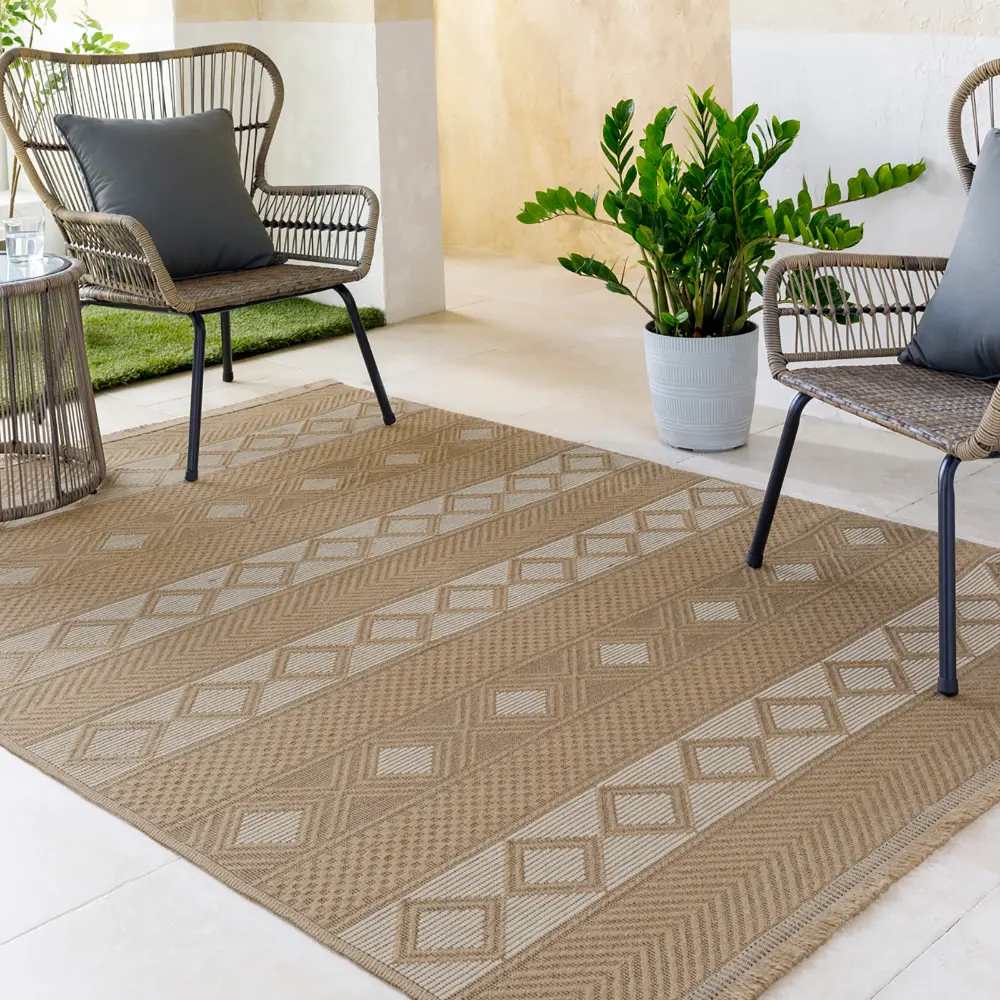 Parita Cottage Tan/Cream Machine Washable Jute Rug - Image 7