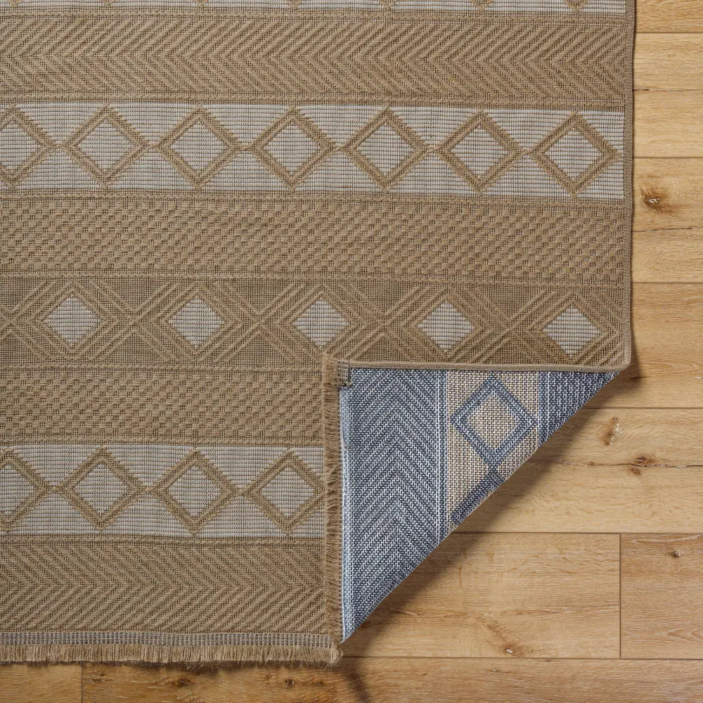 Parita Cottage Tan/Cream Machine Washable Jute Rug - Image 9