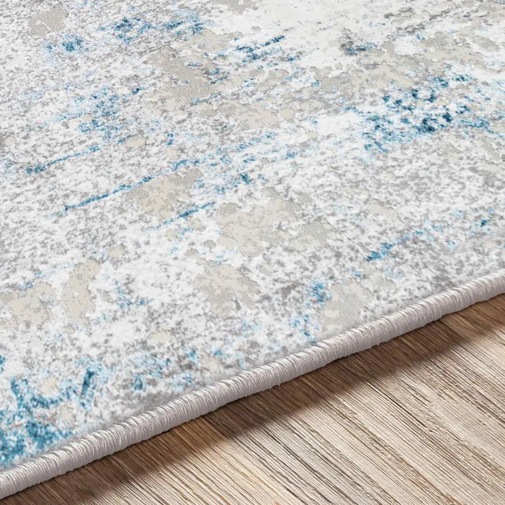 Parker Abstract Modern Marble Dark Blue Rug - Image 3