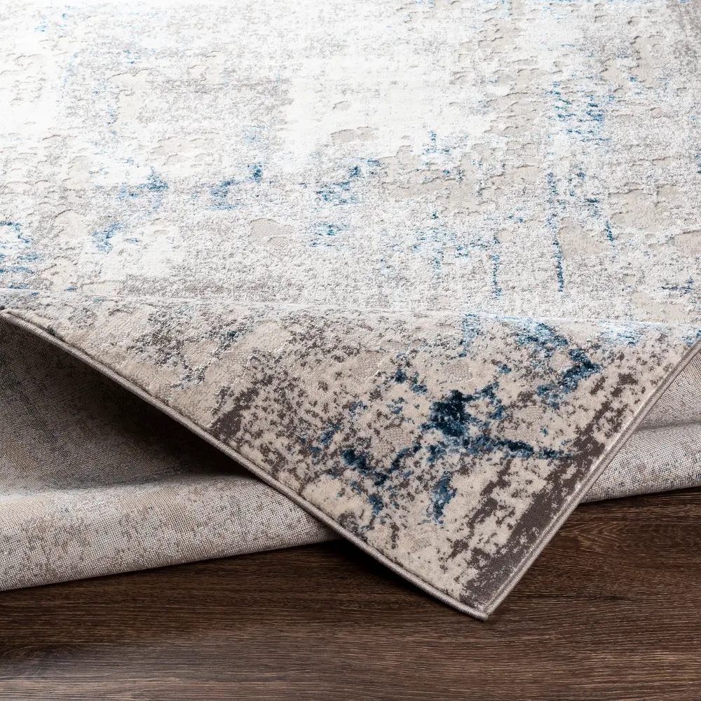 Parker Abstract Modern Marble Dark Blue Rug - Image 6