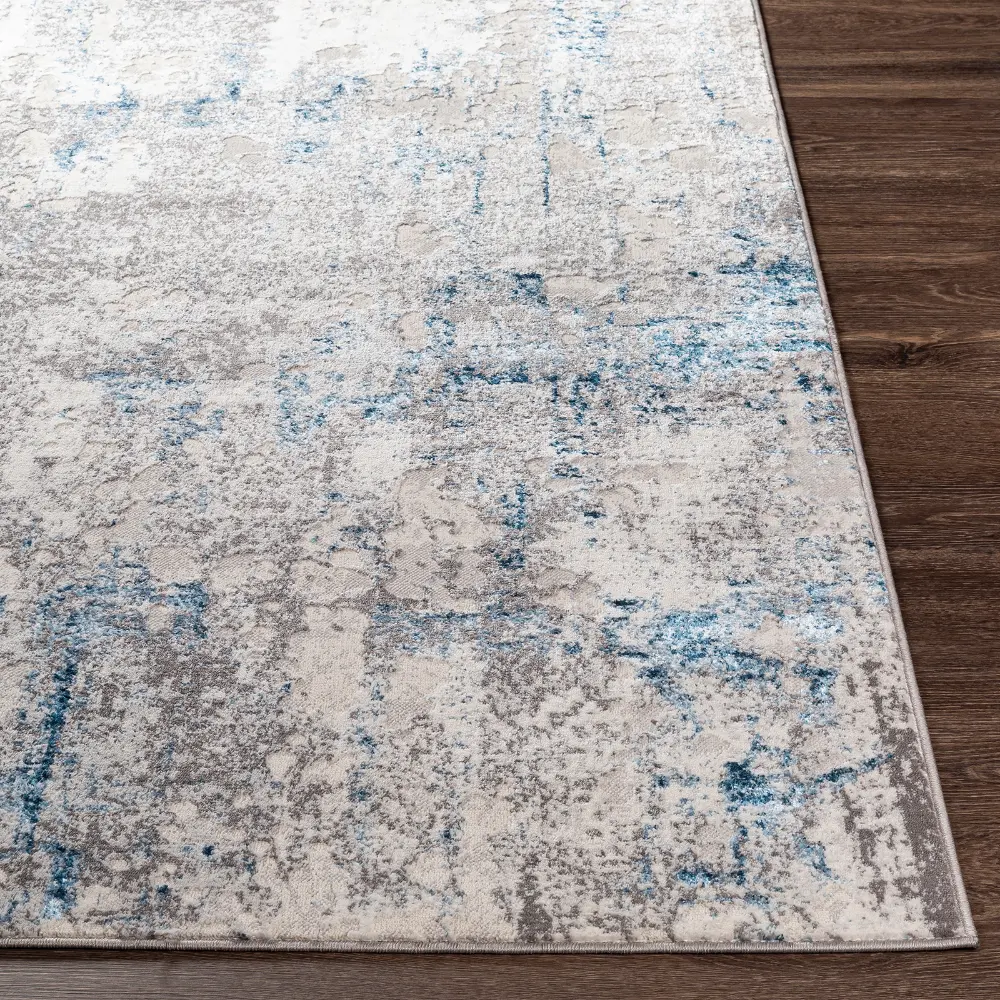 Parker Abstract Modern Marble Dark Blue Rug - Image 7