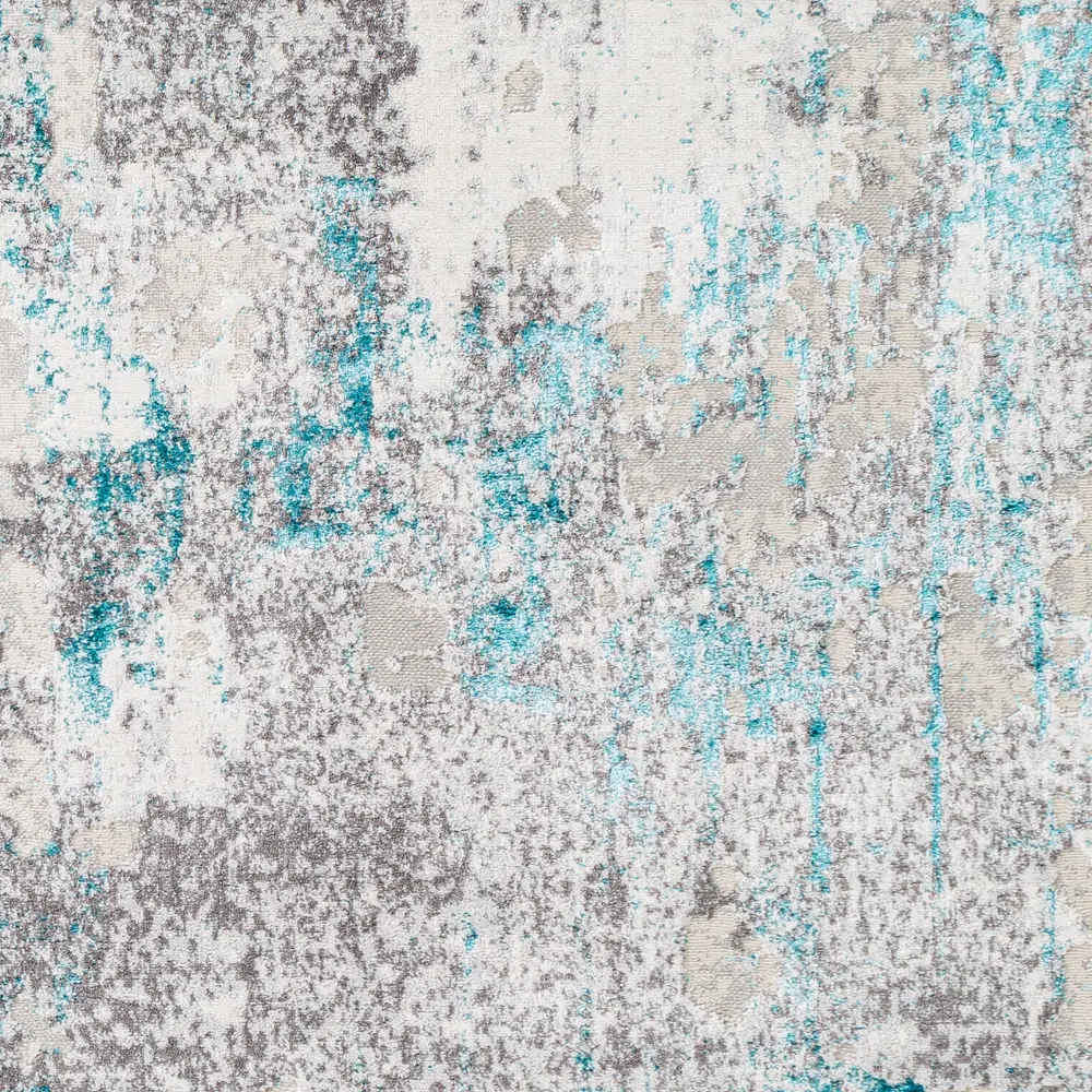 Parker Abstract Modern Marble Teal Rug - Image 5