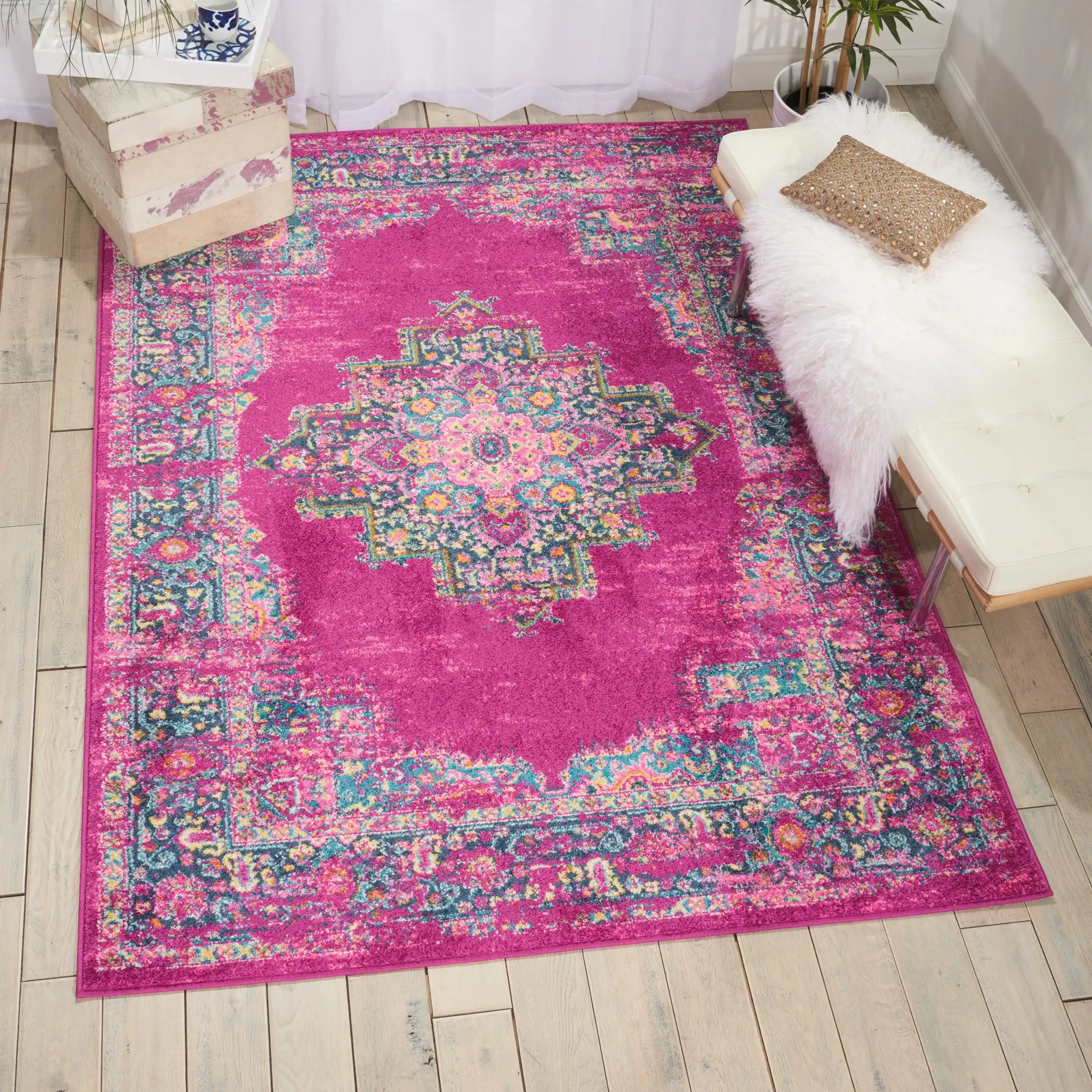 Passion Nourison PSN03 Fuchsia Rug