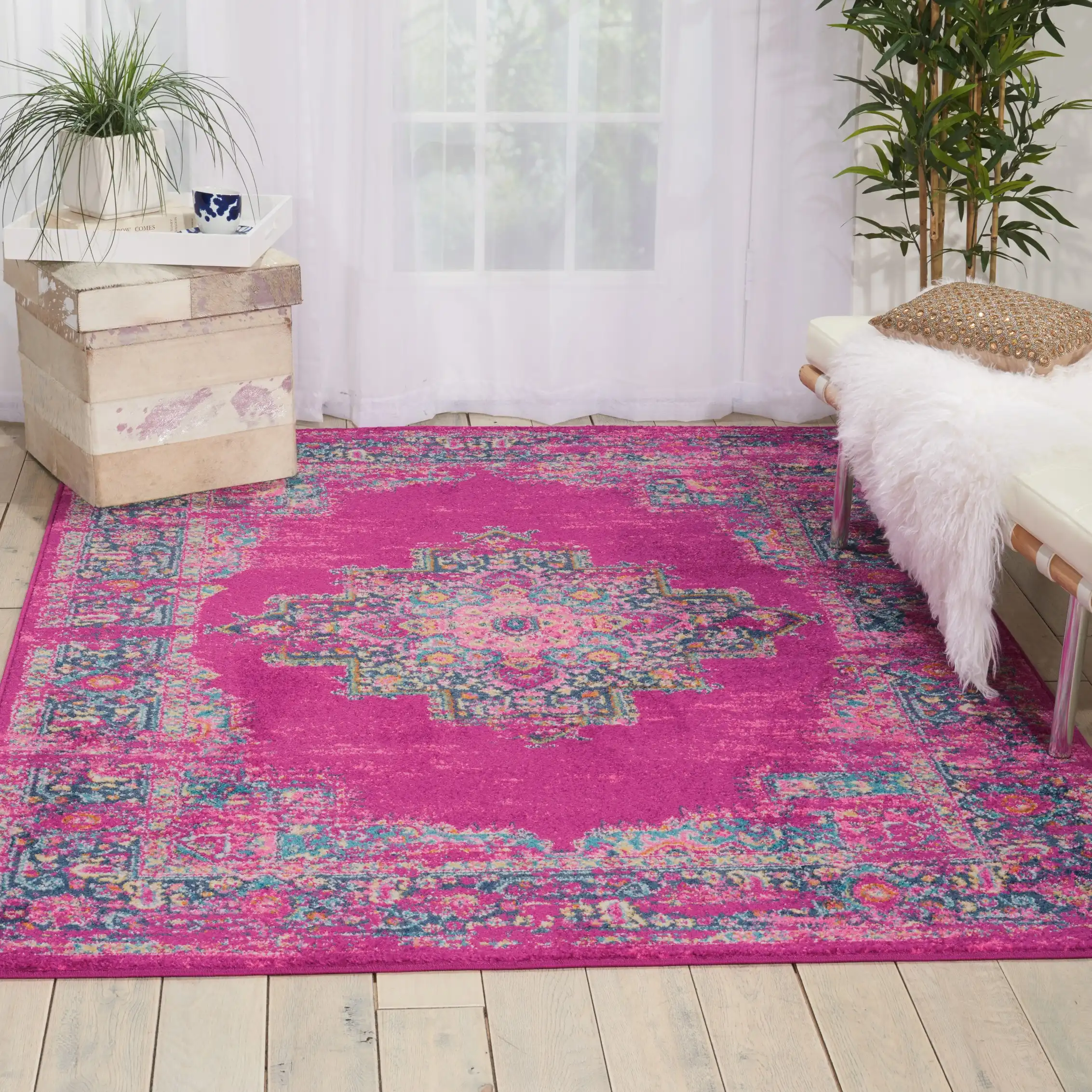 Passion Nourison PSN03 Fuchsia Rug - Image 2