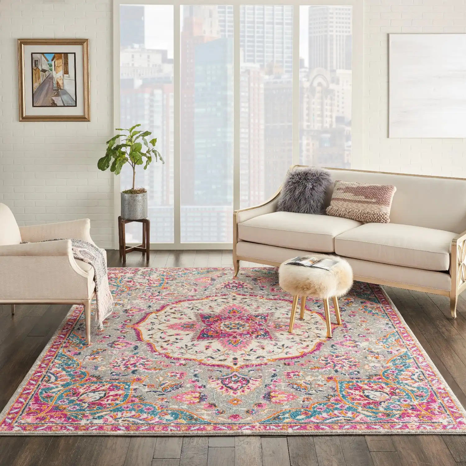 Passion Nourison PSN22 Grey Multi Rug