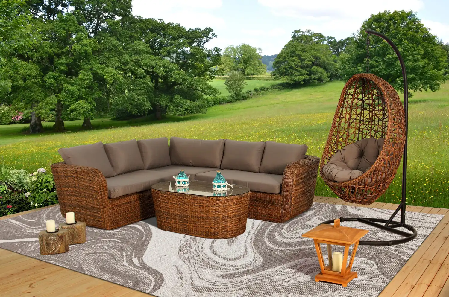 Patio PAT20 Natural Marble Rug