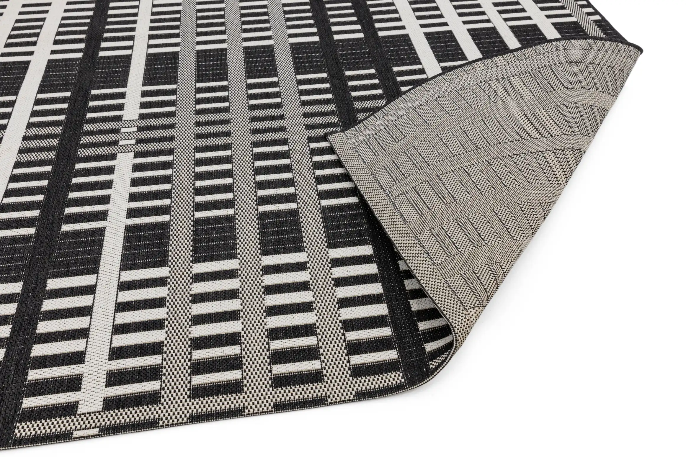 Patio PAT22 Black Grid Rug - Image 2