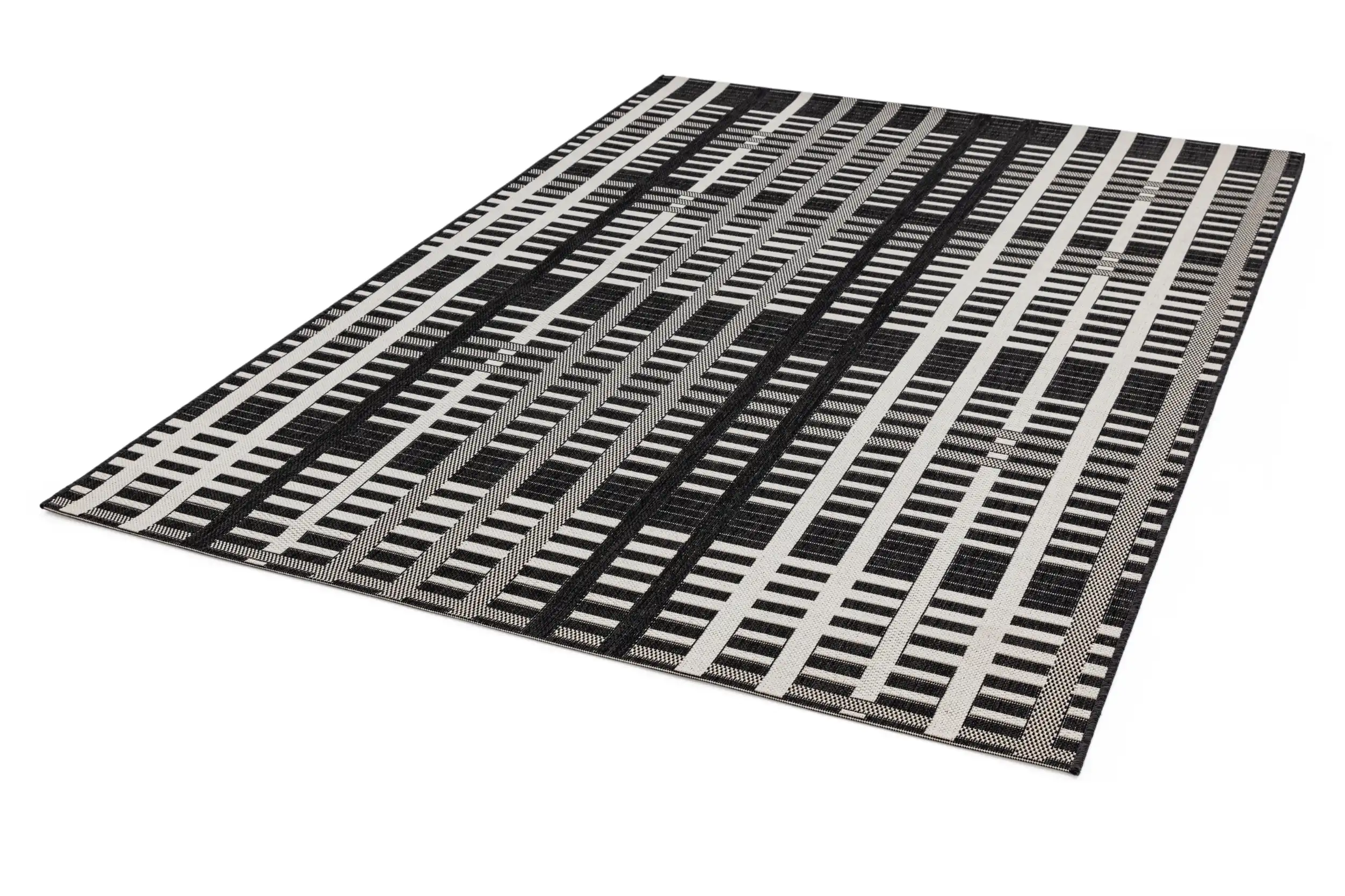Patio PAT22 Black Grid Rug - Image 4