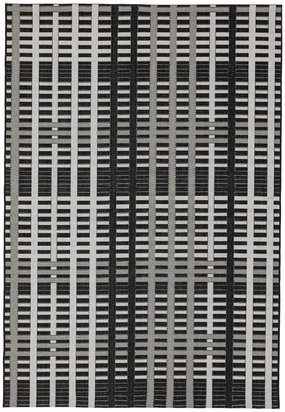 Patio PAT22 Black Grid Rug - Image 5