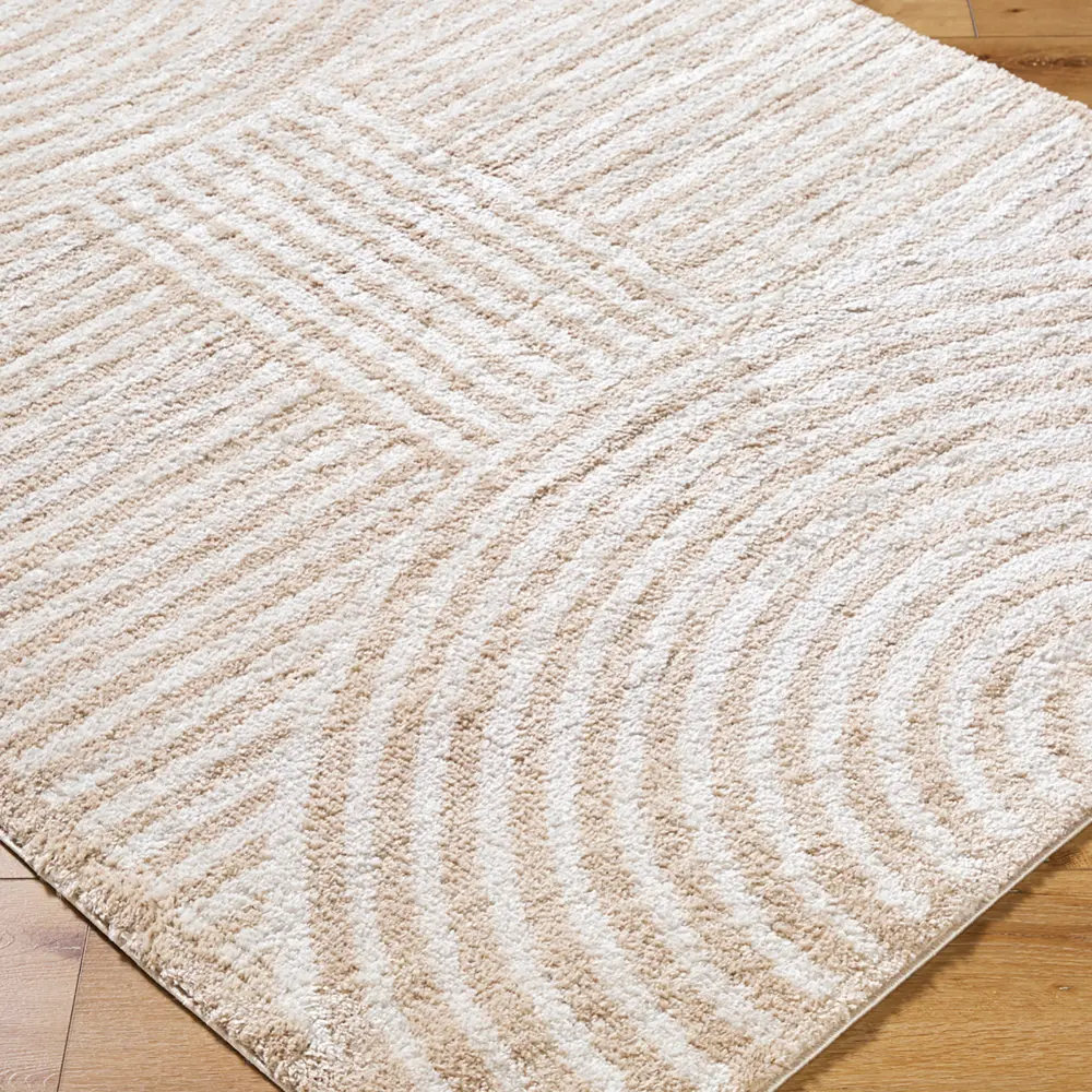 Pauline Machine Washable Modern Shaggy Beige Rug - Image 4