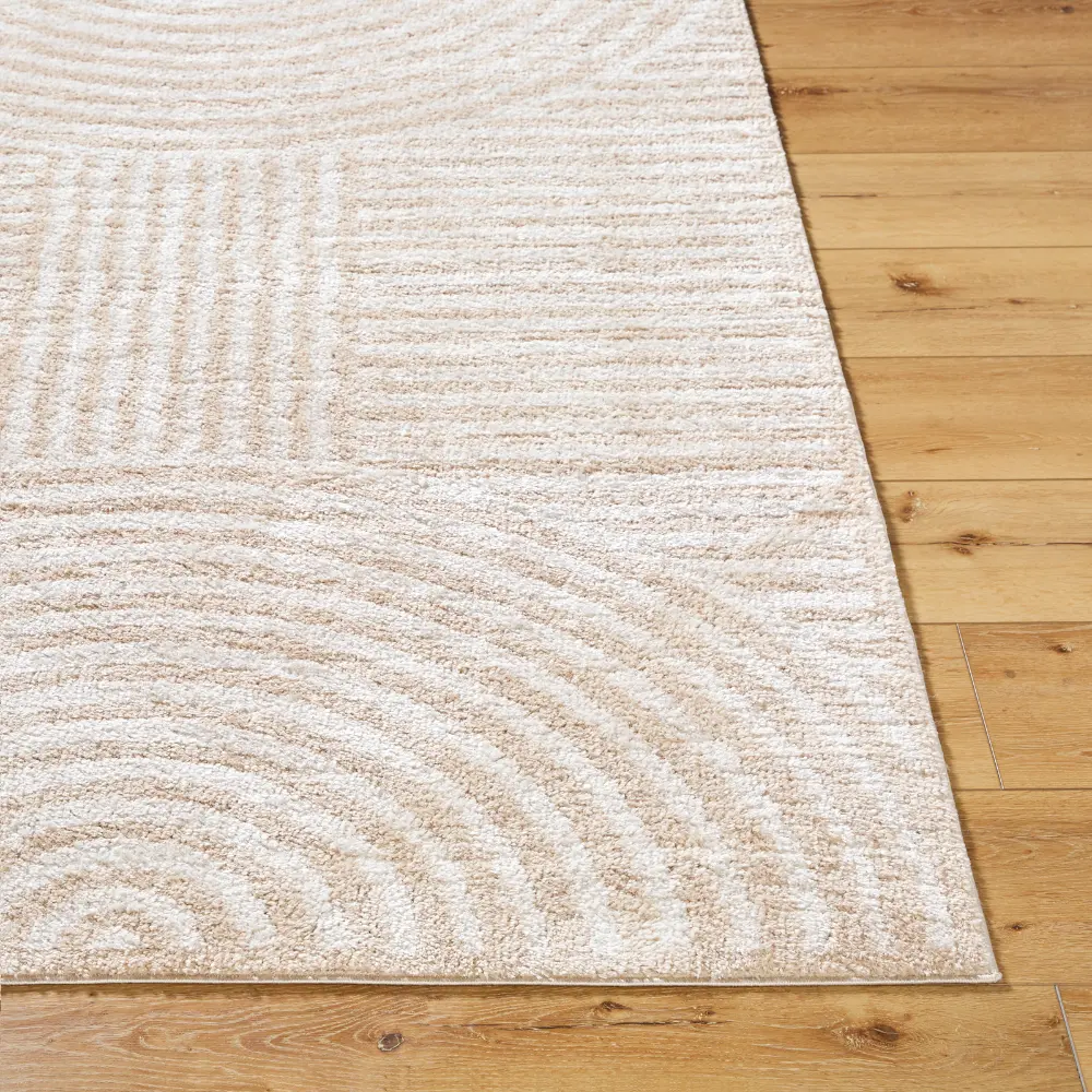 Pauline Machine Washable Modern Shaggy Beige Rug - Image 6