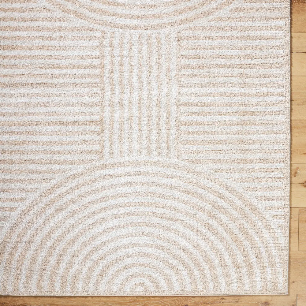 Pauline Machine Washable Modern Shaggy Beige Rug - Image 7