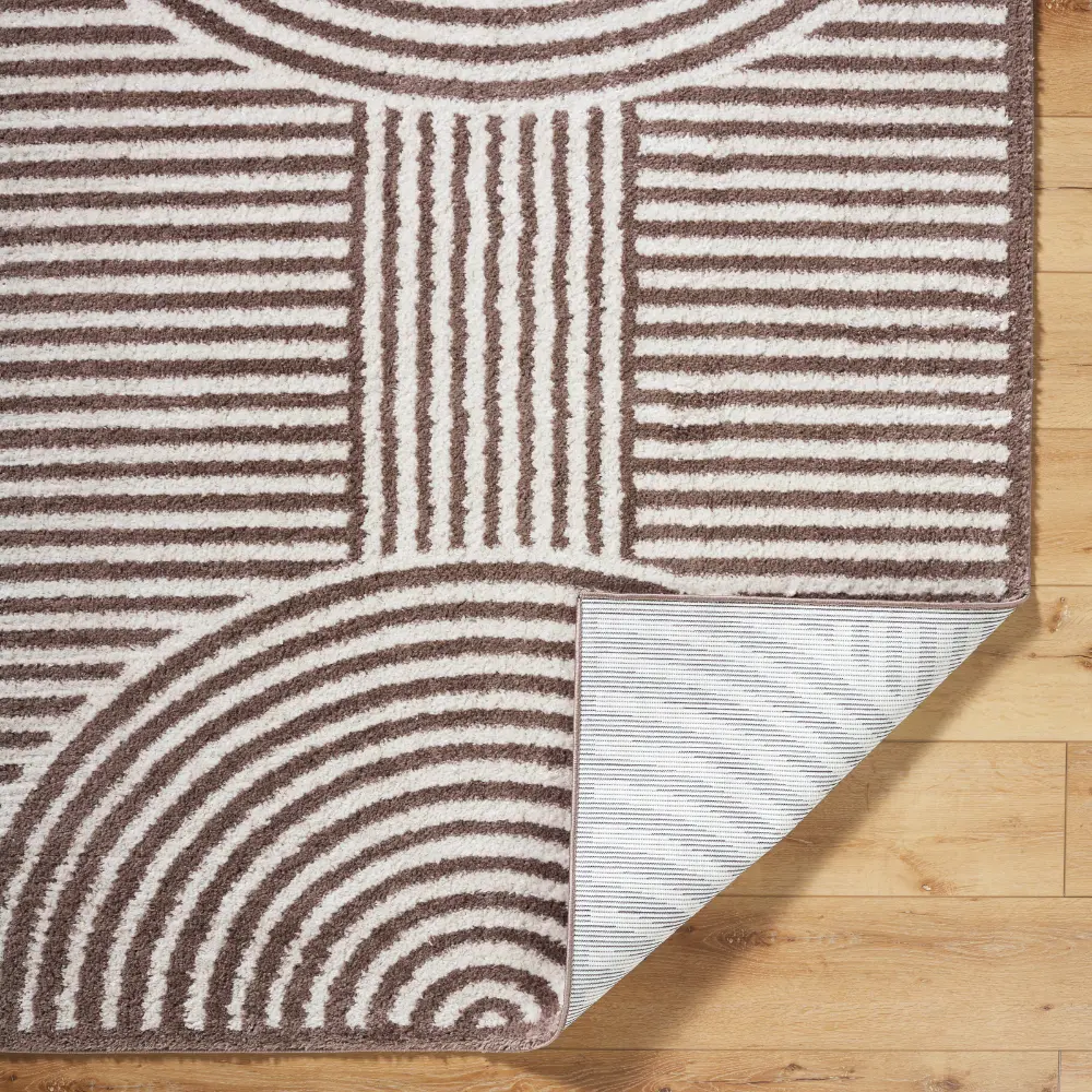 Pauline Machine Washable Modern Shaggy Dark Brown Rug - Image 2