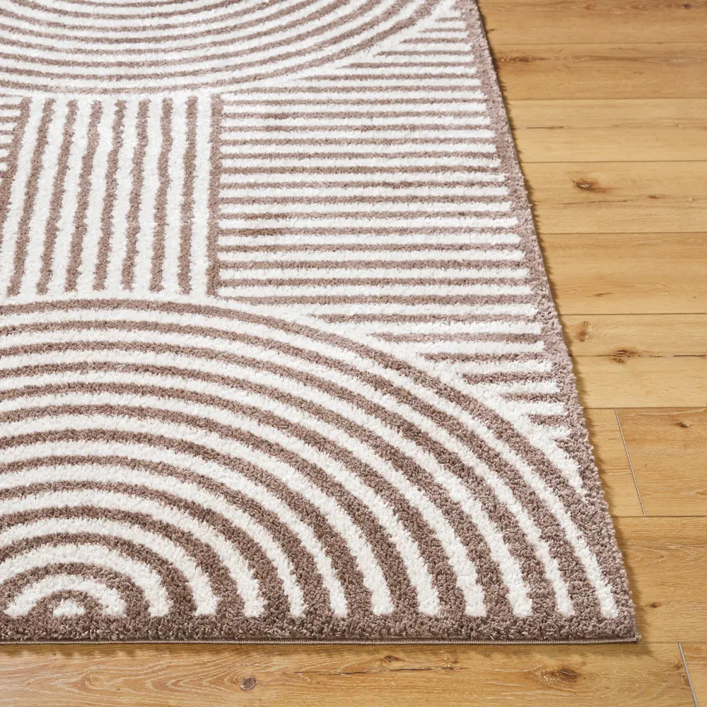 Pauline Machine Washable Modern Shaggy Dark Brown Rug - Image 3