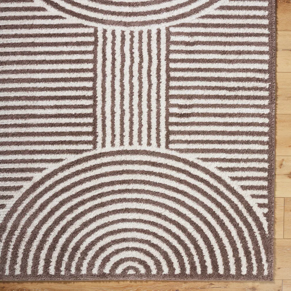 Pauline Machine Washable Modern Shaggy Dark Brown Rug - Image 4