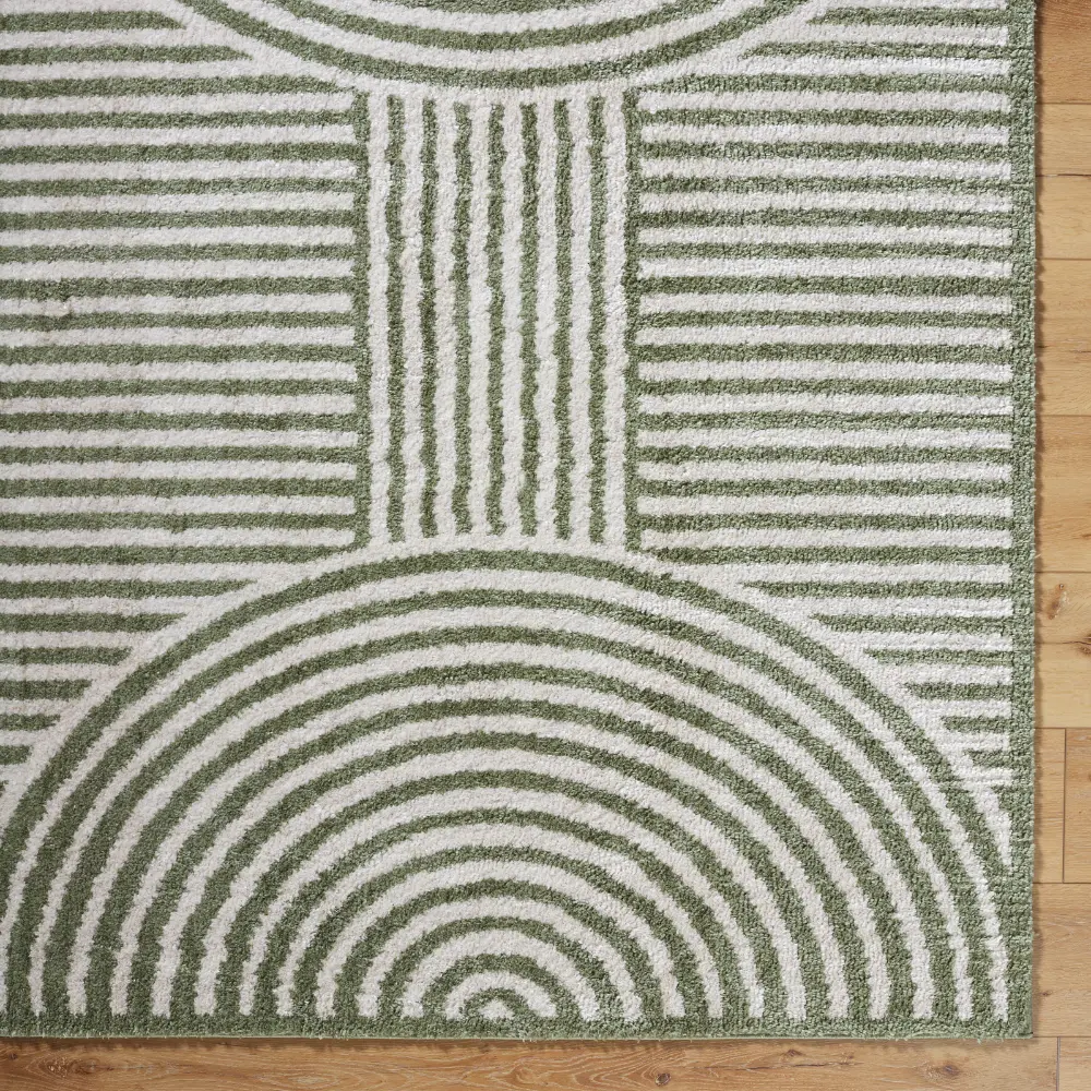 Pauline Machine Washable Modern Shaggy Grass Green Rug - Image 2