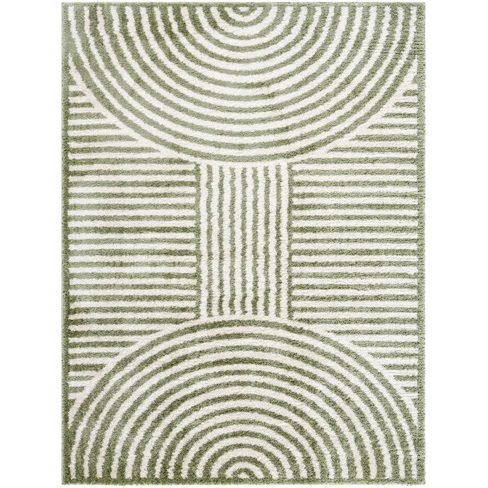 Pauline Machine Washable Modern Shaggy Grass Green Rug - Image 4