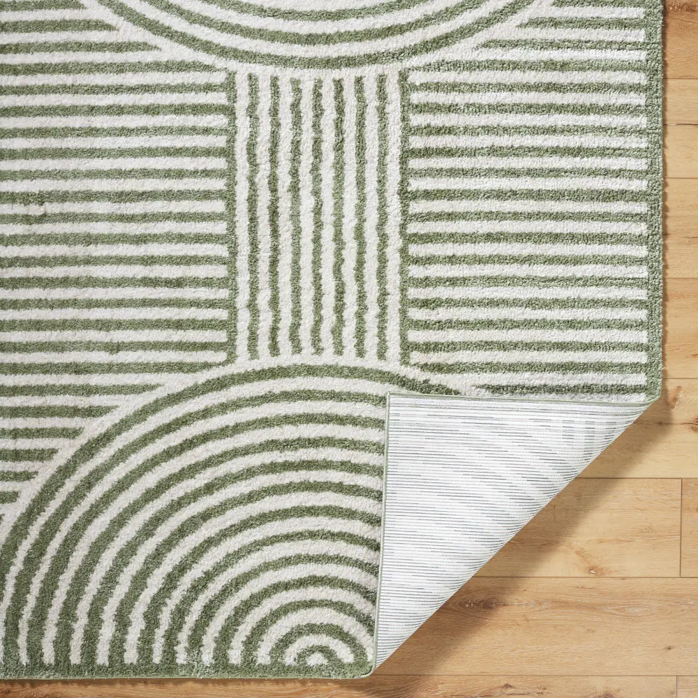 Pauline Machine Washable Modern Shaggy Grass Green Rug - Image 6